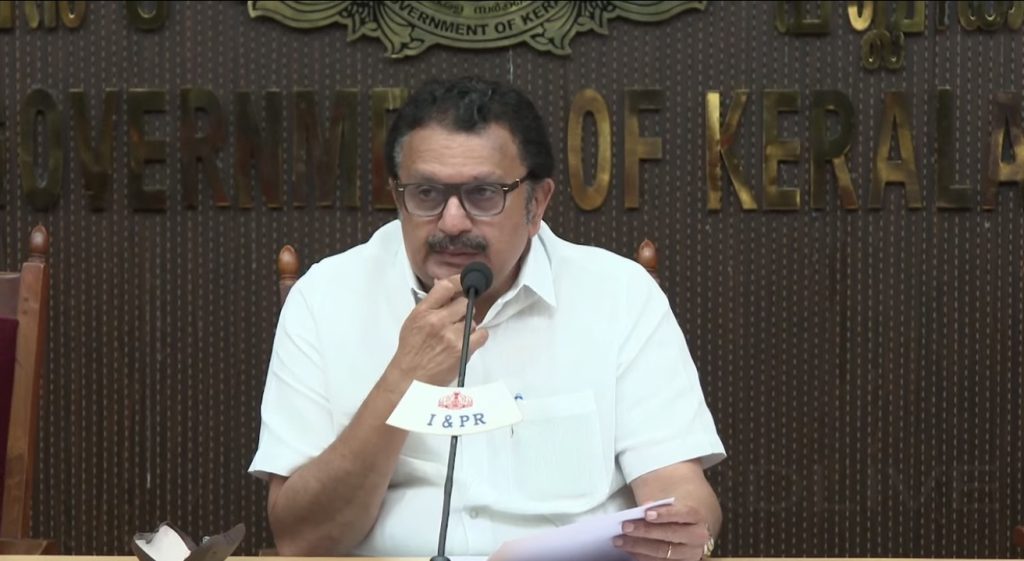 ആരോഗ്യ ദേവസ്വം വകുപ്പ് മന്ത്രി കെ. മുരളീധരന്റെ വാർത്താസമ്മേളനം